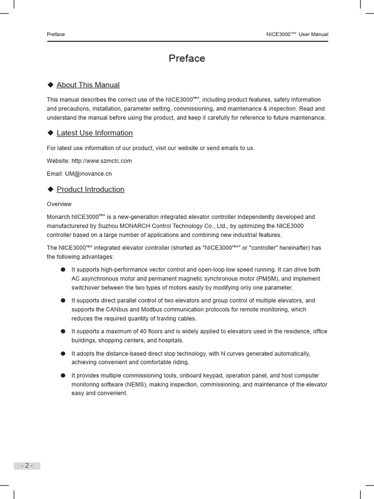 NICE3000 New Elevator Controller Manual | PDF