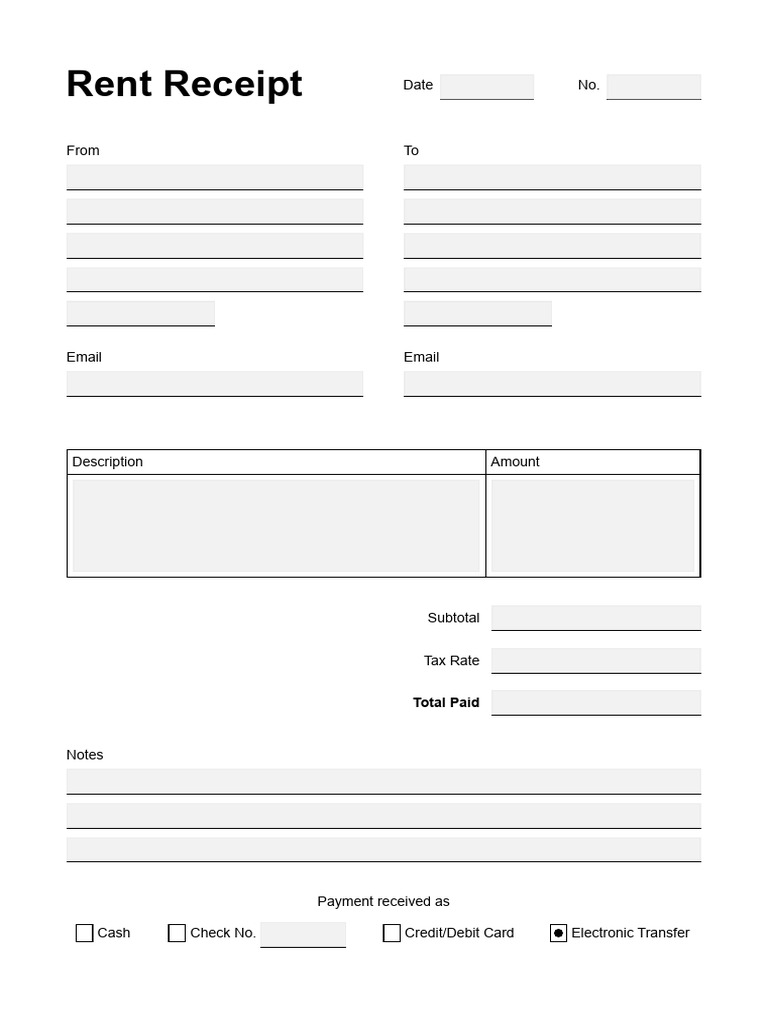 Annual Rent Receipt Template | PDF