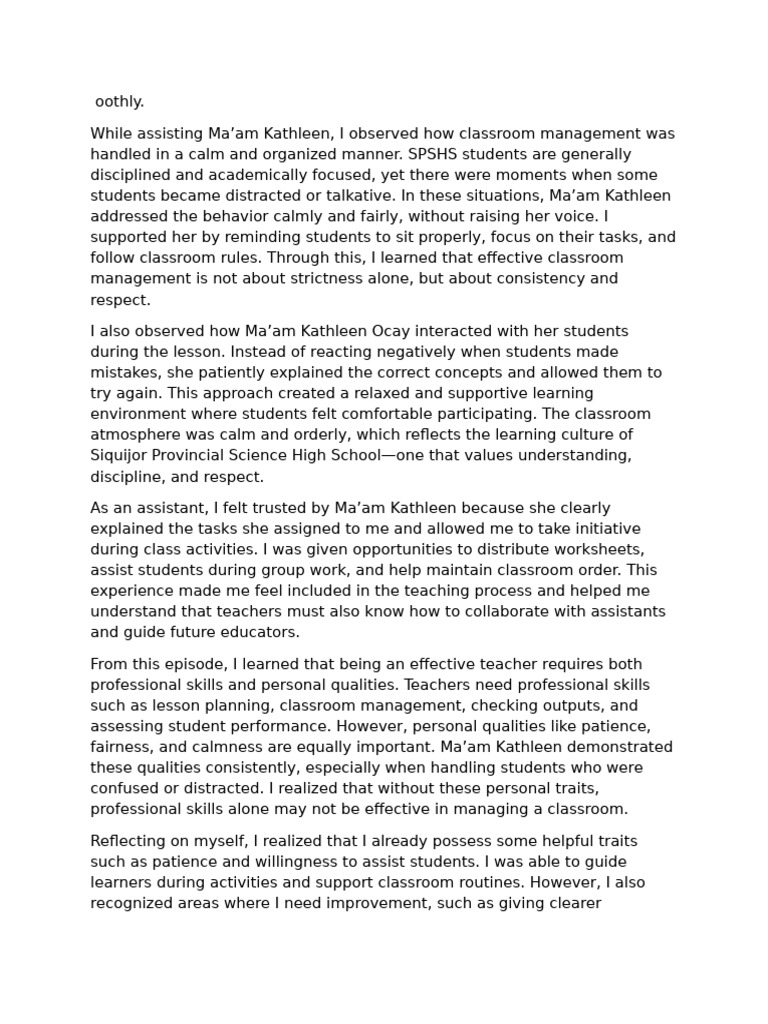 Document 3 | PDF | Learning | Classroom Management