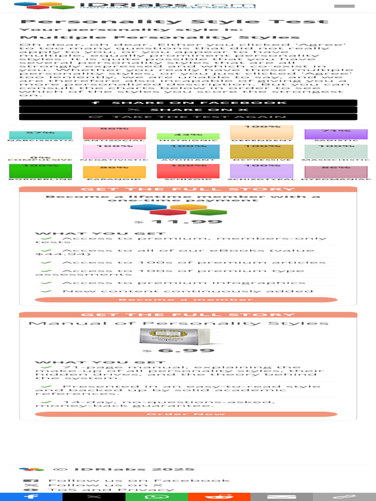 Multiple Personality Styles Assessment | PDF