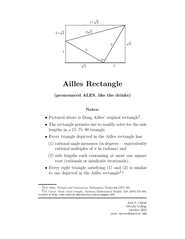 Ailles Rectangle and Right Triangles | PDF | Triangle | Triangle Geometry