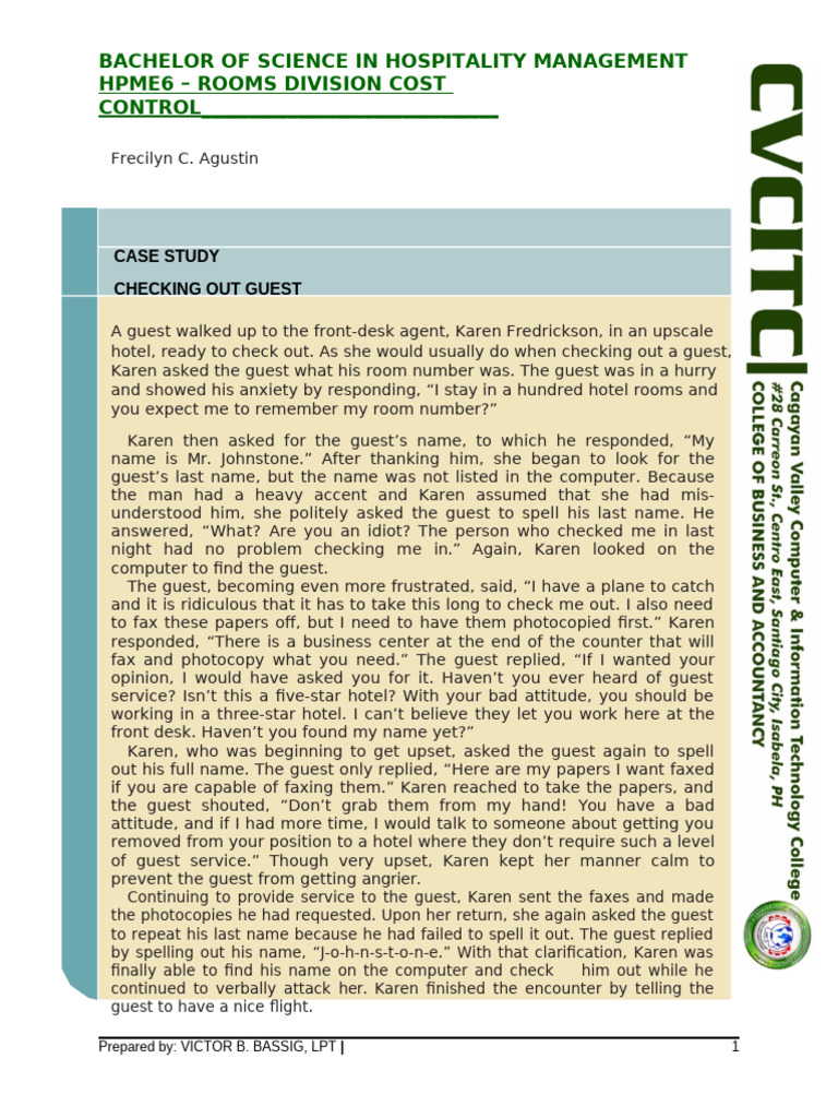 Case Study (3) | PDF | Hotel
