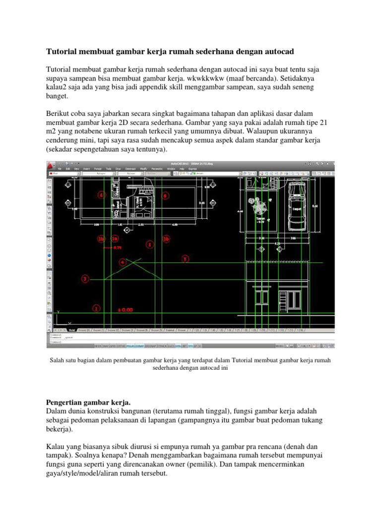 Tutorial Membuat Gambar Kerja Rumah Sederhana Dengan Autocad