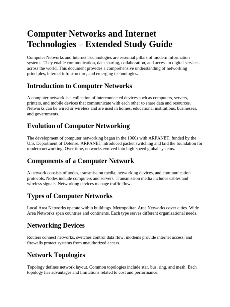 Computer Networks and Internet Technologies Extended.docx 2 | PDF ...