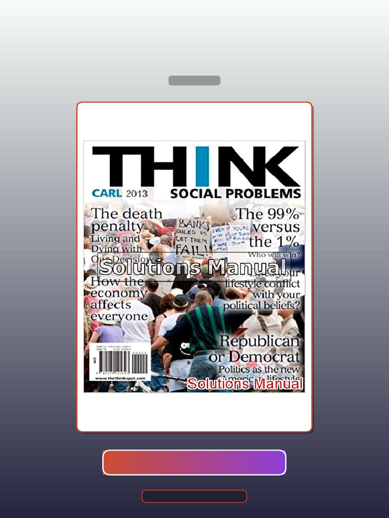 THINK Social Problems 2nd Edition Carl E-book Testbank Solutions | PDF ...