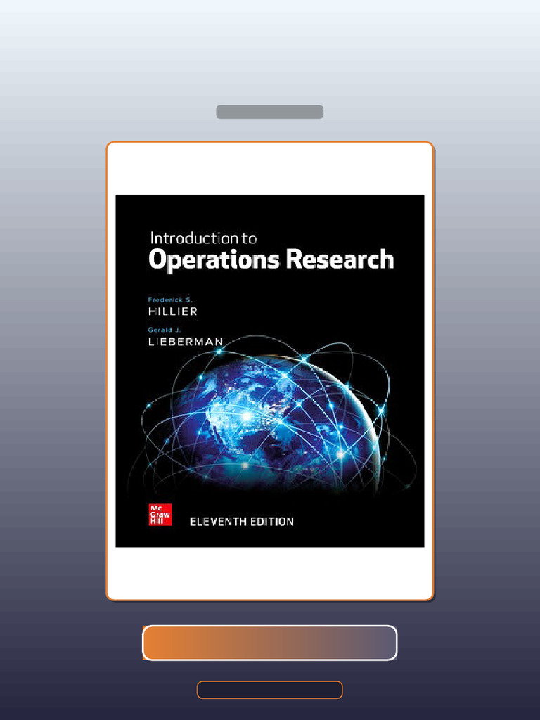 Introduction to Operations Research 11E Hillier E-book Testbank ...