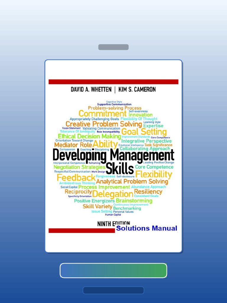 Developing Management Skills 9th Edition Whetten E-book Testbank ...