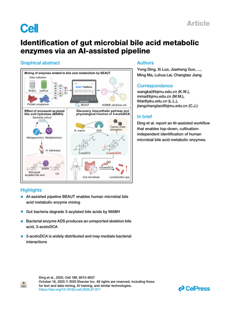 AI Pipeline for Gut Microbial Enzyme Discovery | PDF | Enzyme | Metabolism