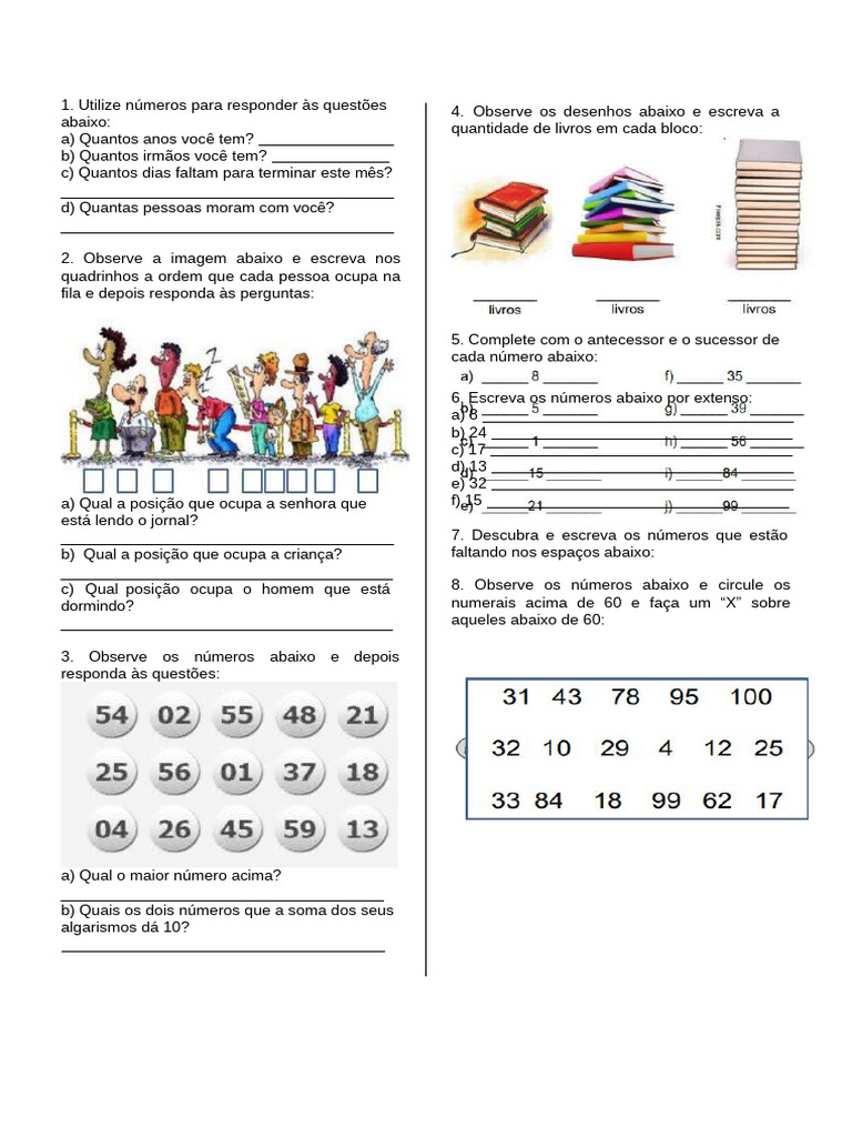 Atividade Matemática - Sistema de Numeração 3 Ano | PDF