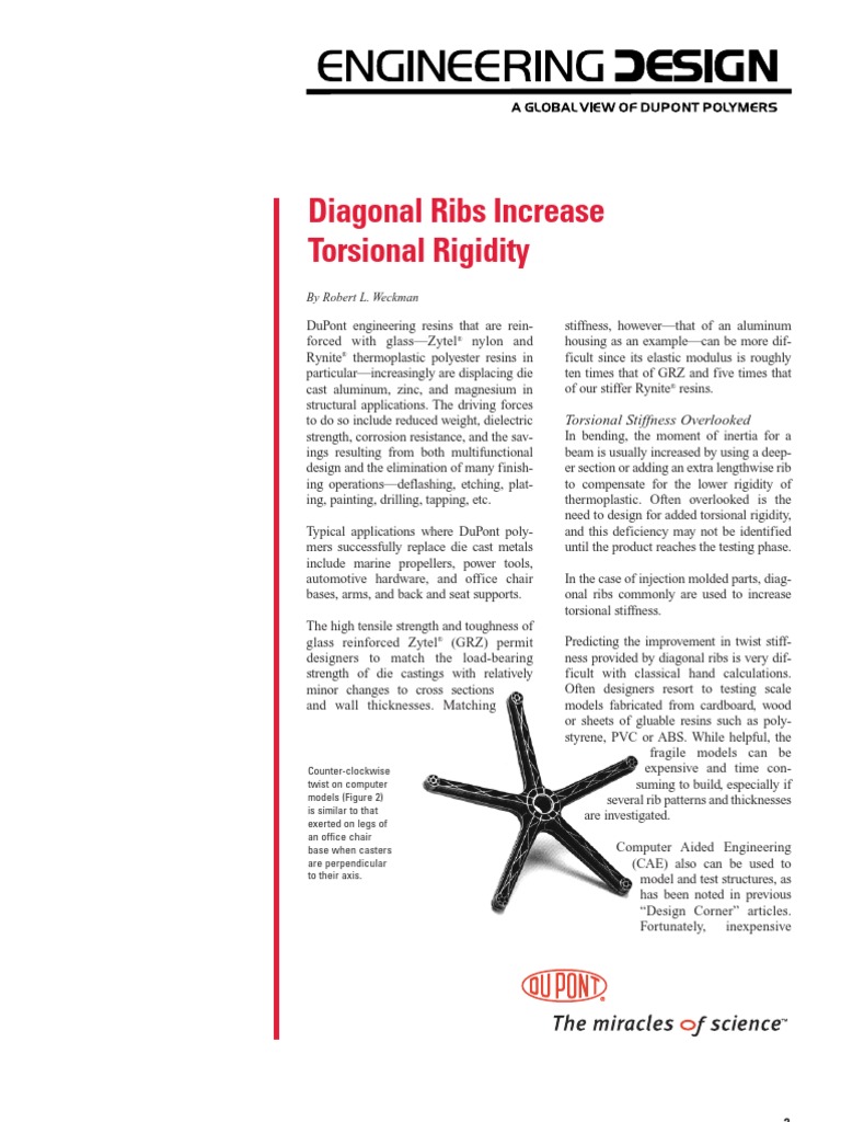 Diagonal Ribs Increase Torsional Rigidity: by Robert L. Weckman | PDF