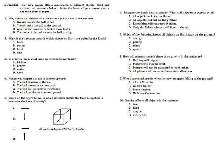 Quiz Gravity | PDF