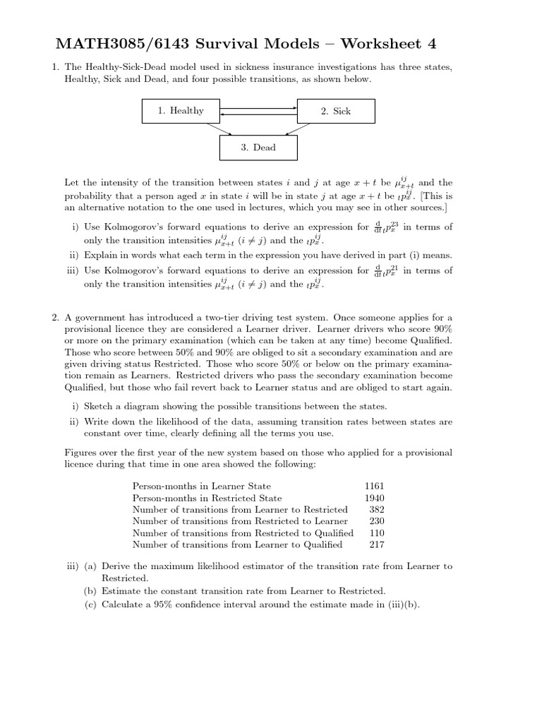 Problem Sheet 4 | PDF | Applied Mathematics | Statistical Theory