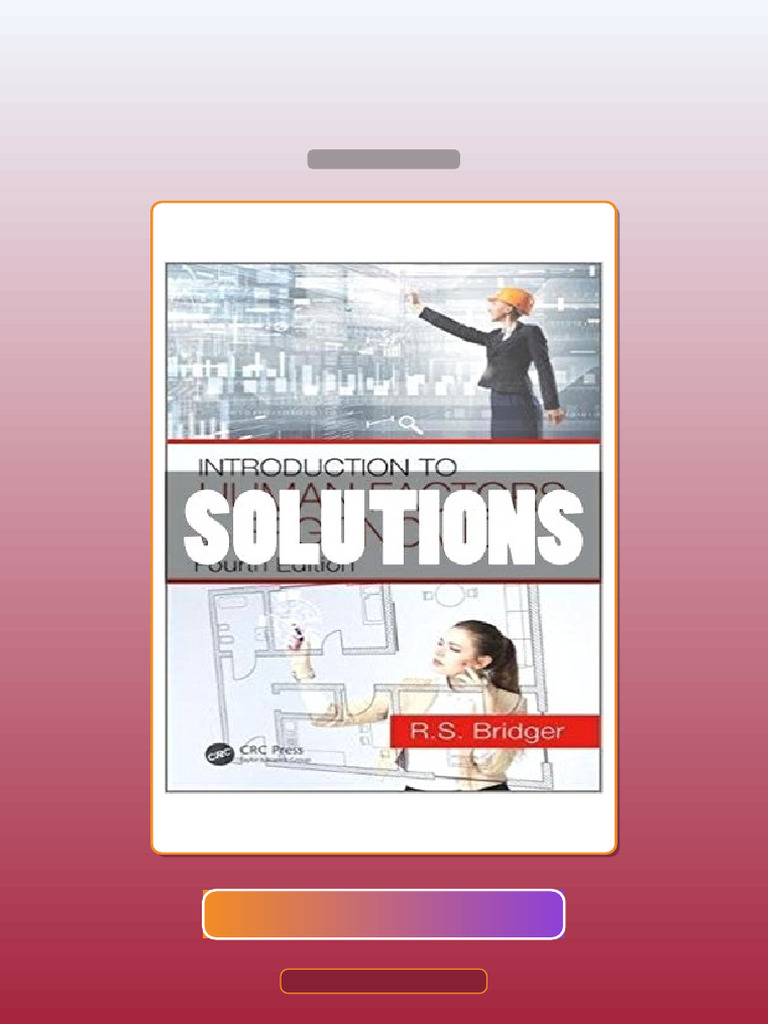 Introduction to Human Factors and Ergonomics 4th Edition Bridger E-book ...