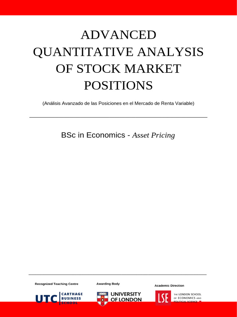 Advanced Quantitative Analysis of Stock Market Positions | PDF