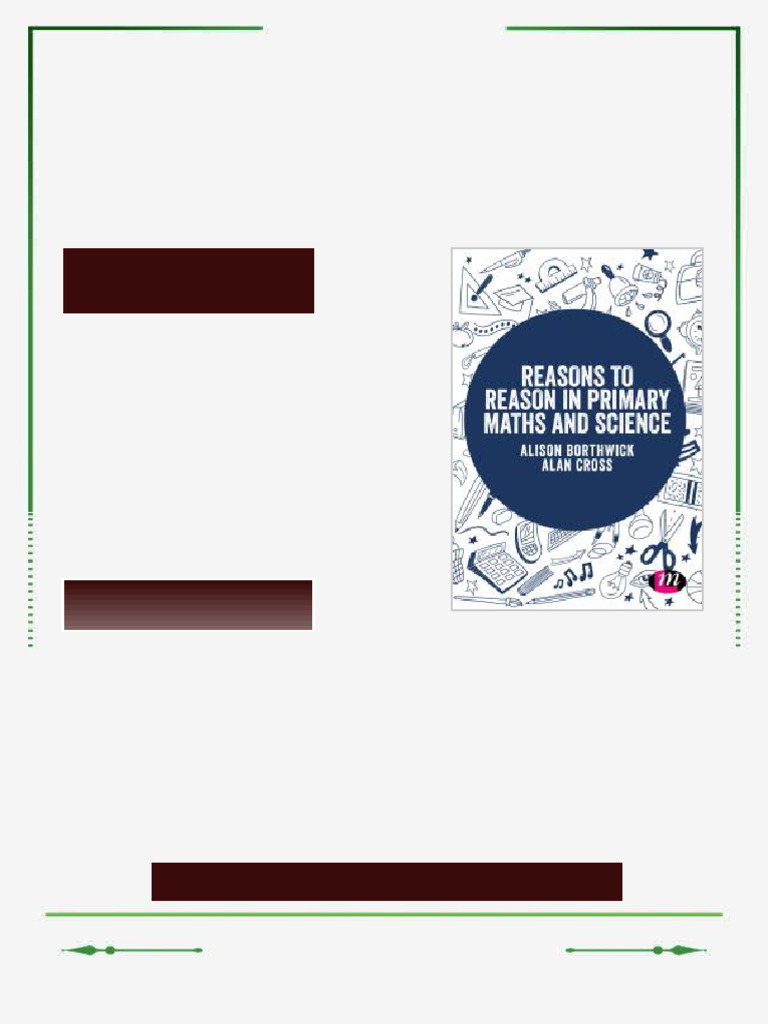 Reasons to Reason in Primary Maths and Science 1st Edition Alison ...