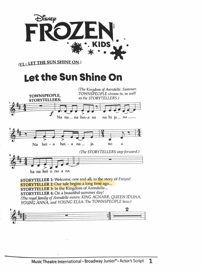 Frozen Kids Script 2026 MMT | PDF