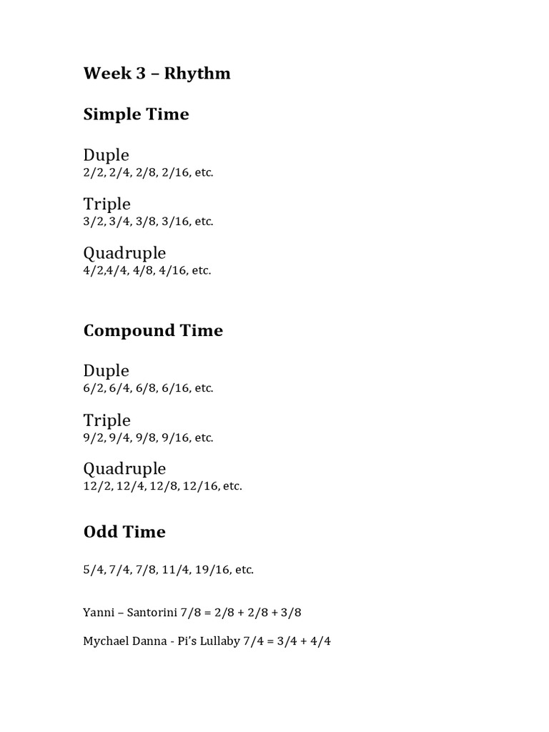 Week 3 - Rhythm | PDF