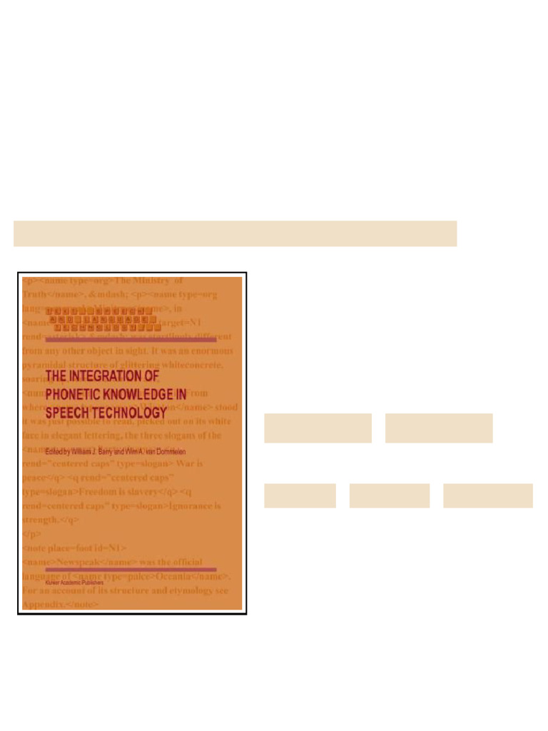 The Integration of Phonetic Knowledge in Speech Technology Text Speech ...