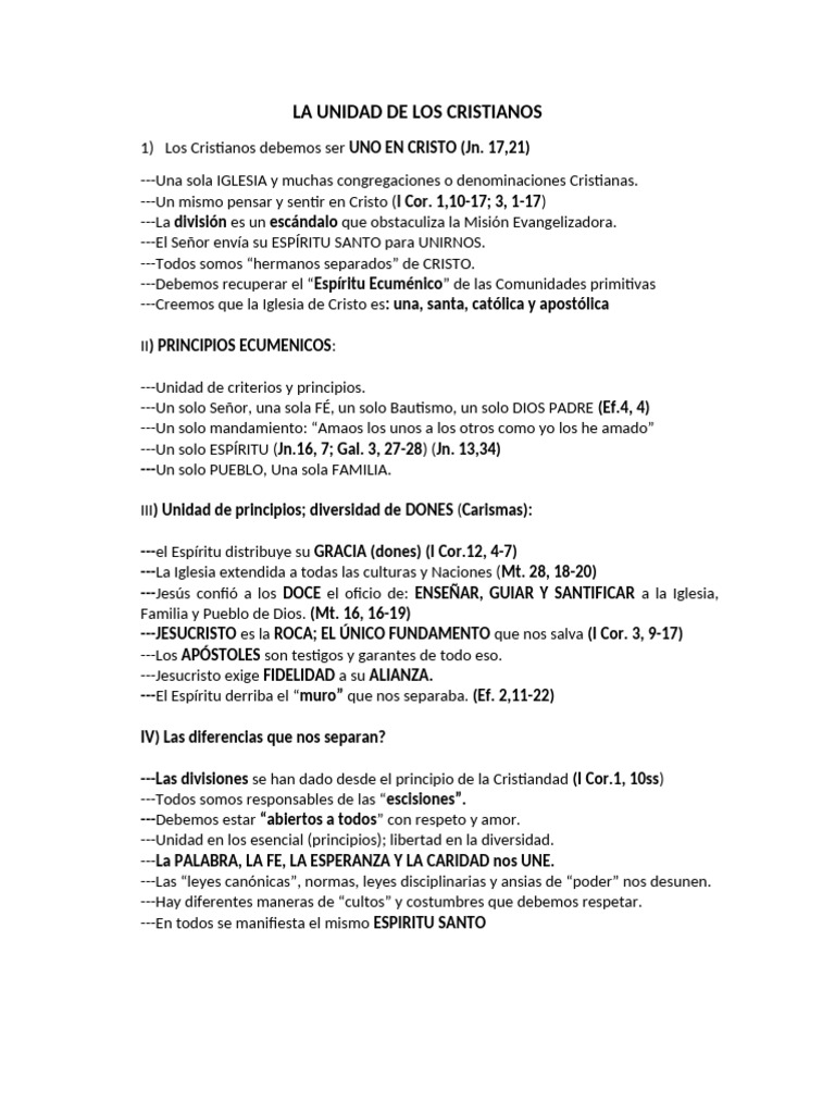 La Unidad de Los Cristianos | PDF | eucaristía | Cristo (título)