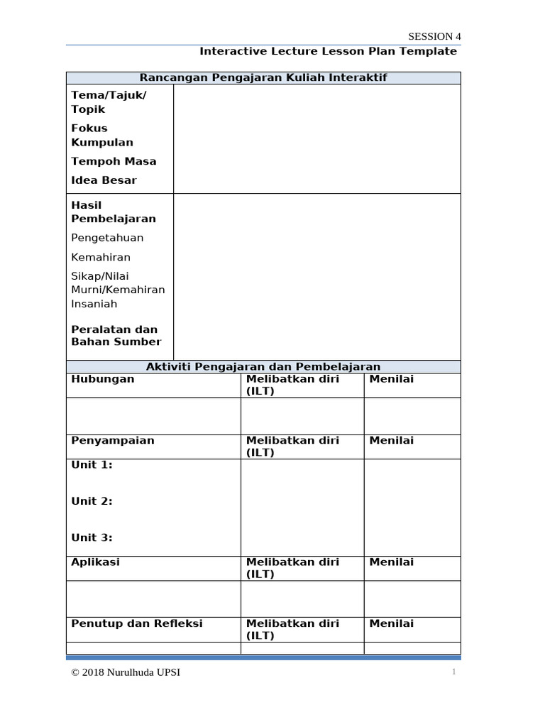 IL Lesson Plan Template | PDF