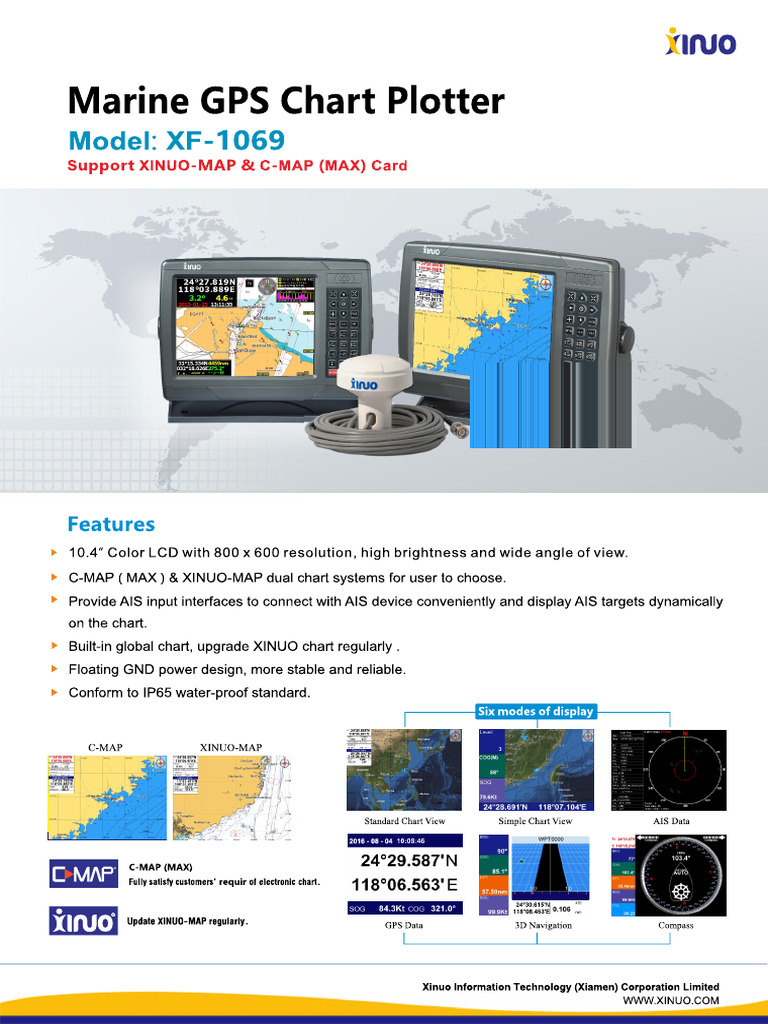 XF 1069 Marine GPS Chart Plotter | PDF