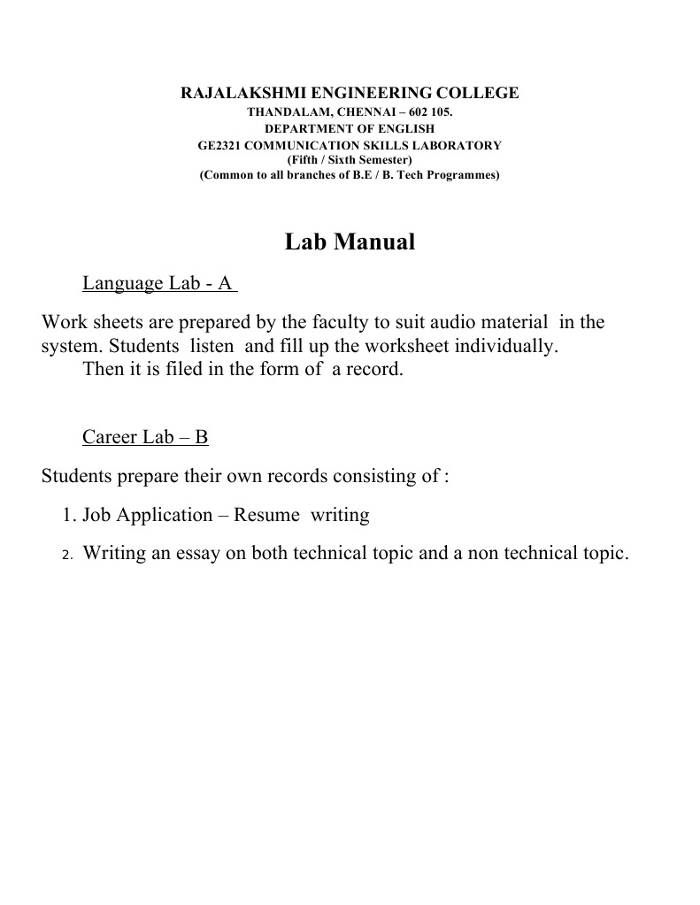 Communication Skills Lab Manual | PDF