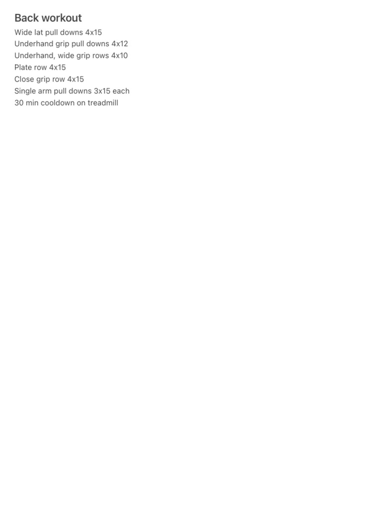Back Workout | PDF