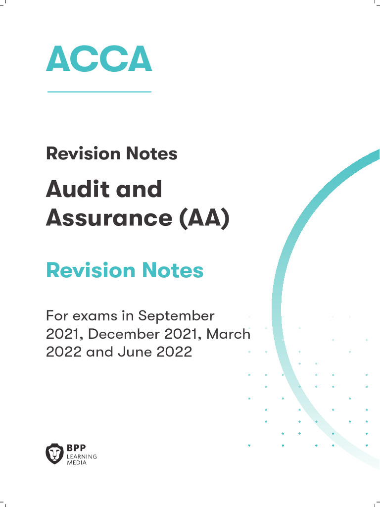 ACCA AA Revision Notes | PDF | Financial Audit | Audit