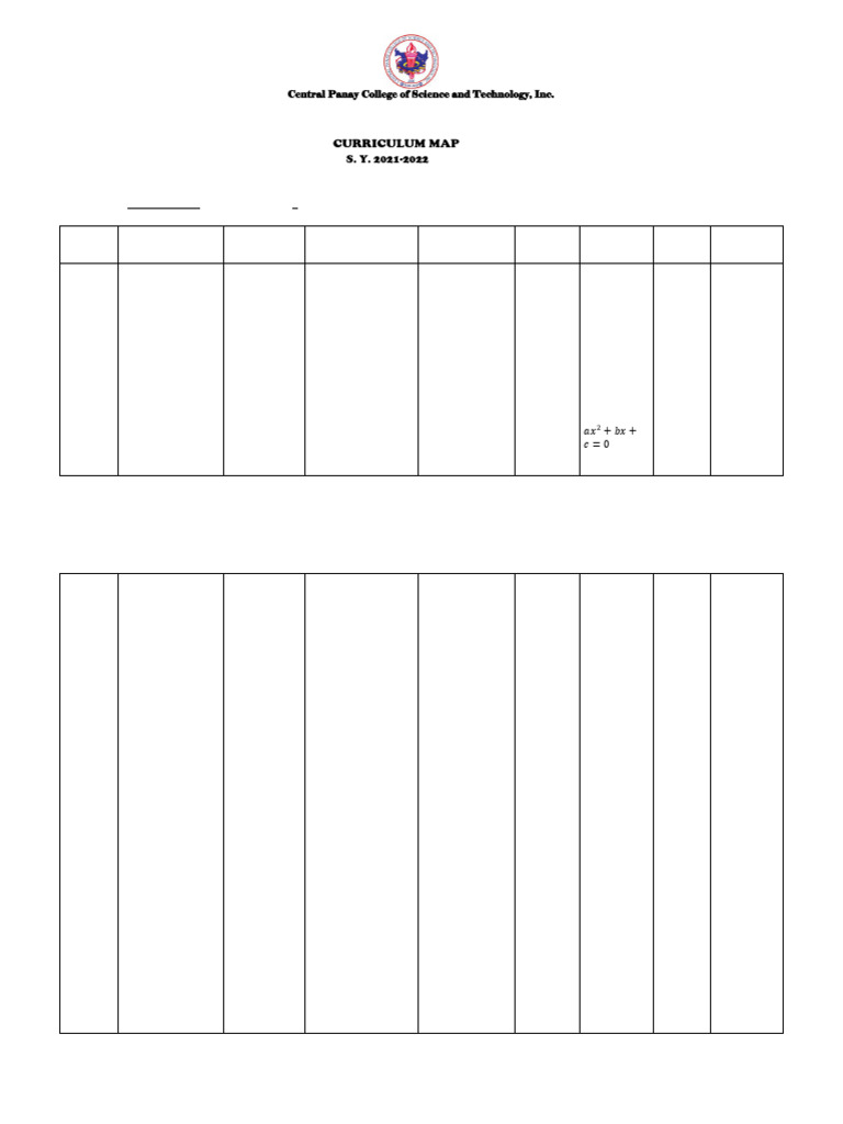Curriculum Map Grade 9 Mathematics | PDF | Quadratic Equation | Equations