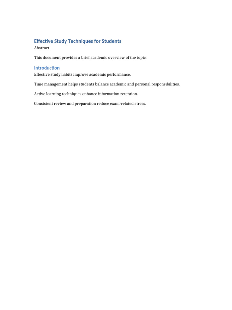 Effective Study Techniques For Students | PDF