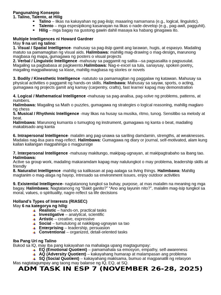 Adm Task For Esp 7 | PDF