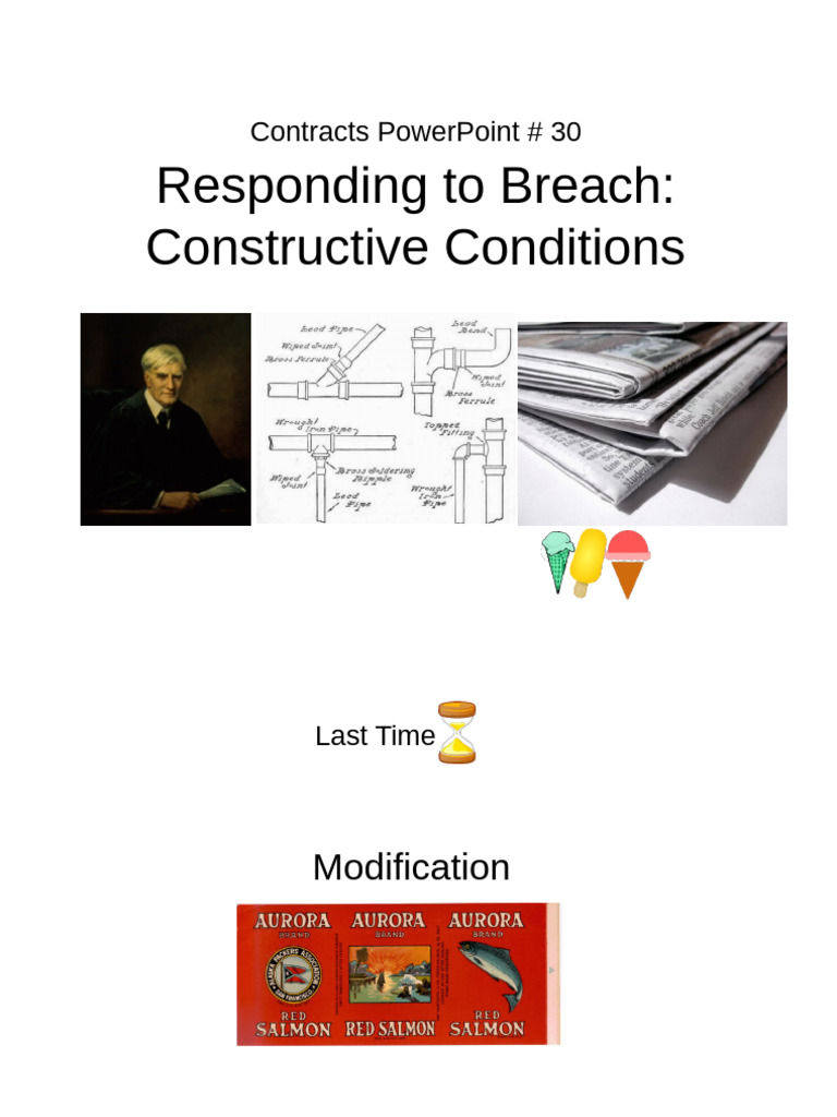 Contracts #30 Breach Constructive Conditions | PDF | Breach Of Contract ...