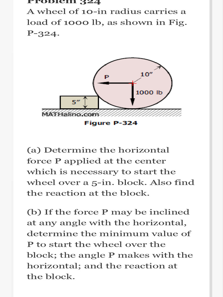Problem 324 Equilibrium of Three-Force System Engineering Mechanics ...