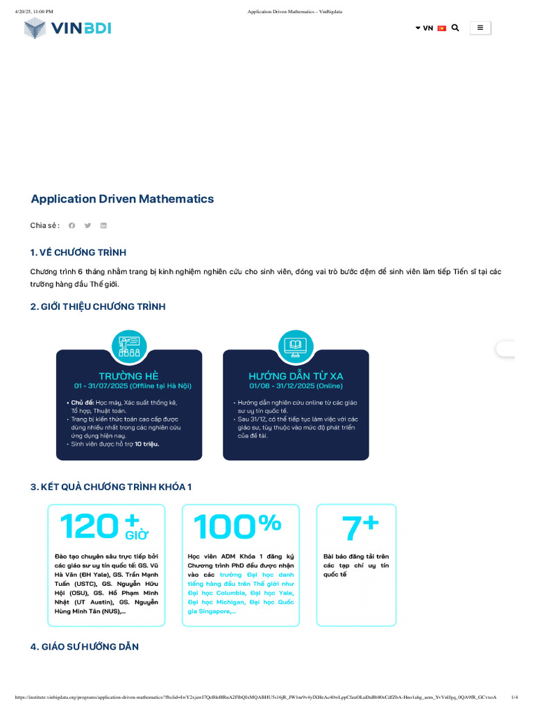 Application Driven Mathematics - VinBigdata | PDF