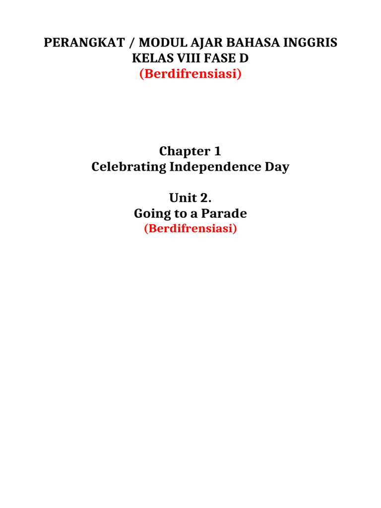 Modul Ajar Chapter 1 Unit 2 Pertemuan 3-4 | PDF