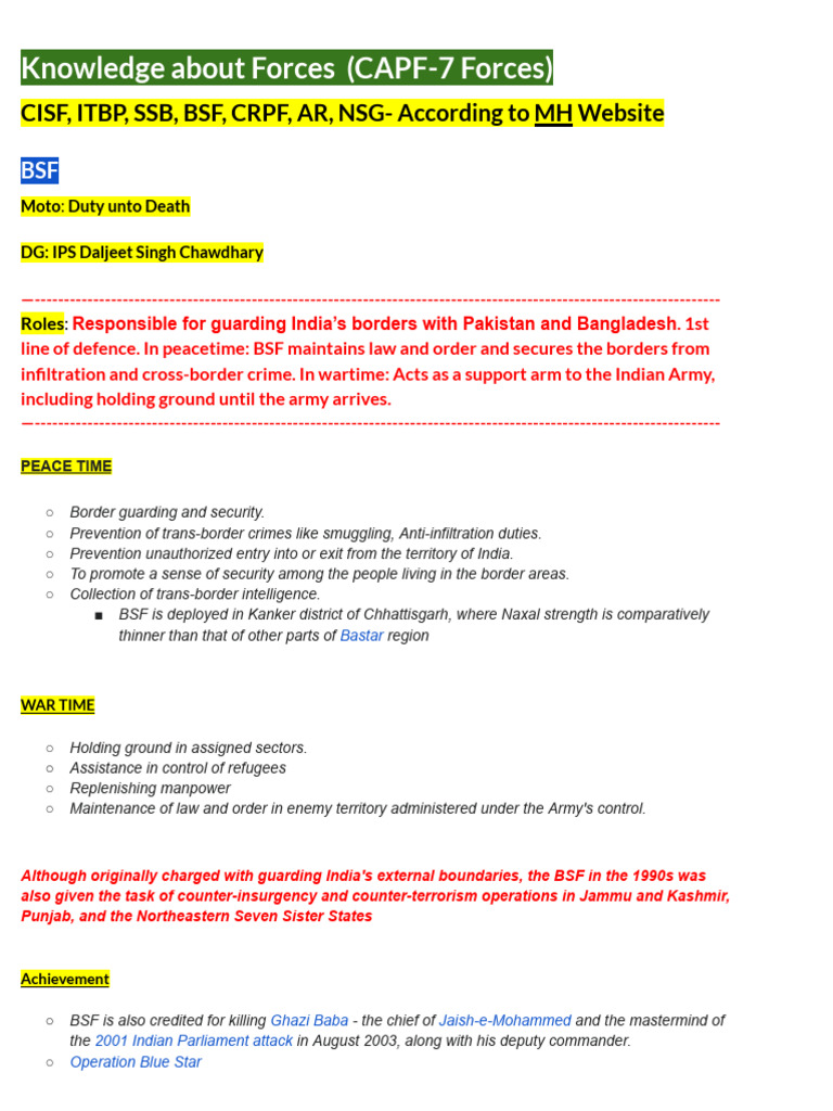 Int Notes by Rupali Singh (Capf) | PDF | Government Of India | National ...