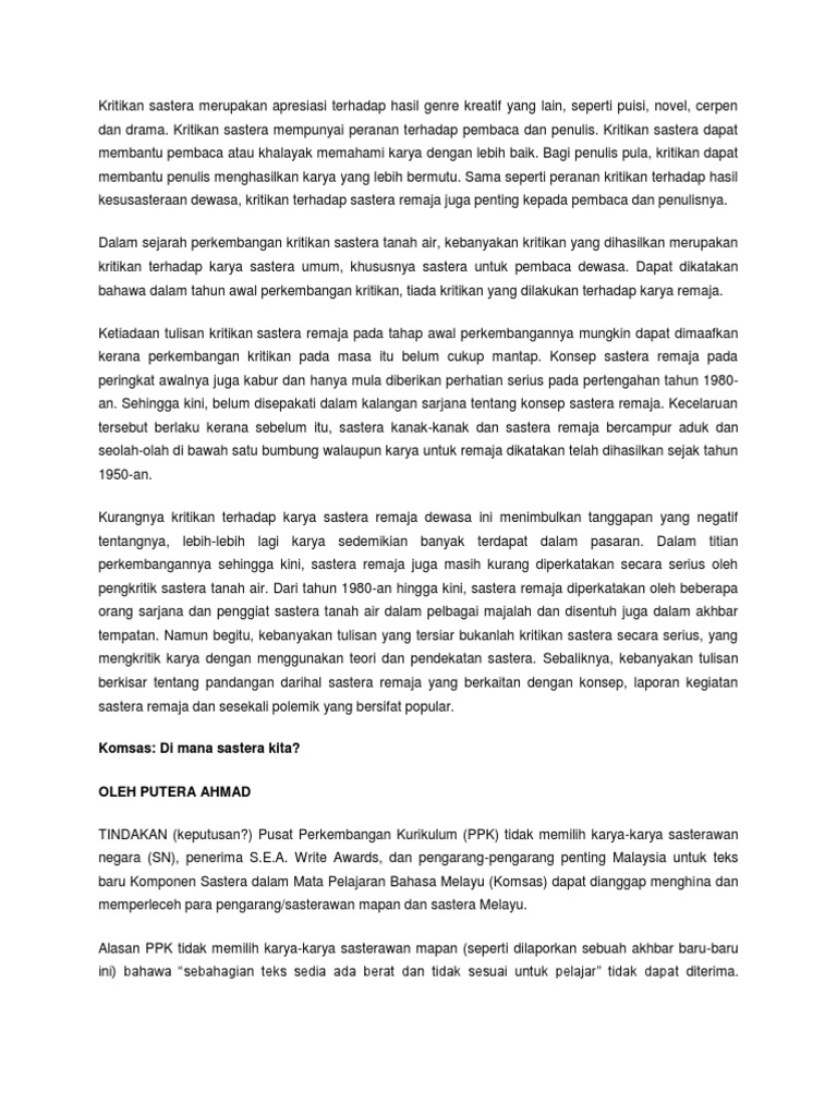 Kritikan Sastera Pdf Fiksi Umum