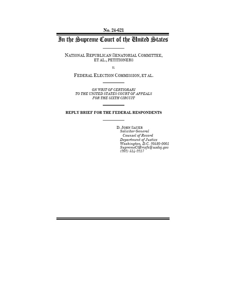 24-621 - NRSC v. FEC 002 | PDF | First Amendment To The United States ...