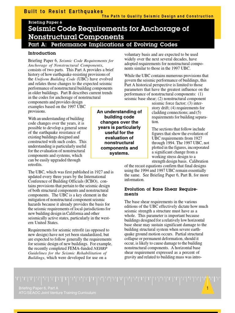 Anchoring Non Structural Elements | PDF | Earthquake Engineering ...