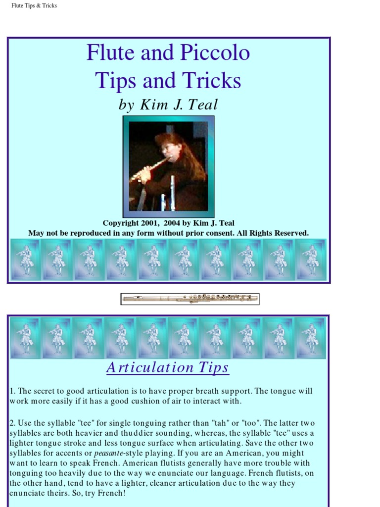 Flute Tips and Tricks | PDF | Flute | Hand