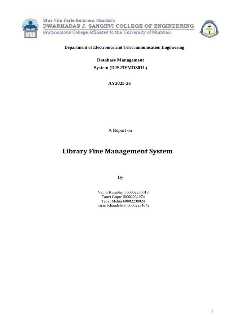 Mini Project Dbms | PDF