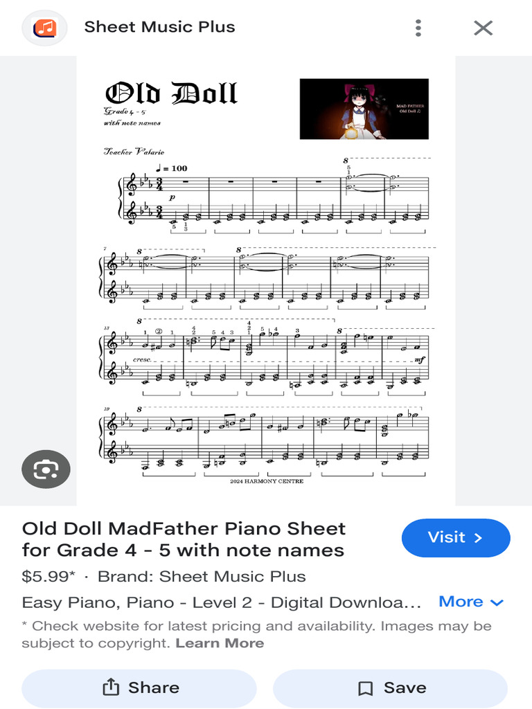 Old Doll Piano Sheet Music - Google Search | PDF