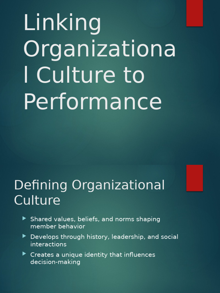 Organizational Culture and Performance Presentation | PDF ...