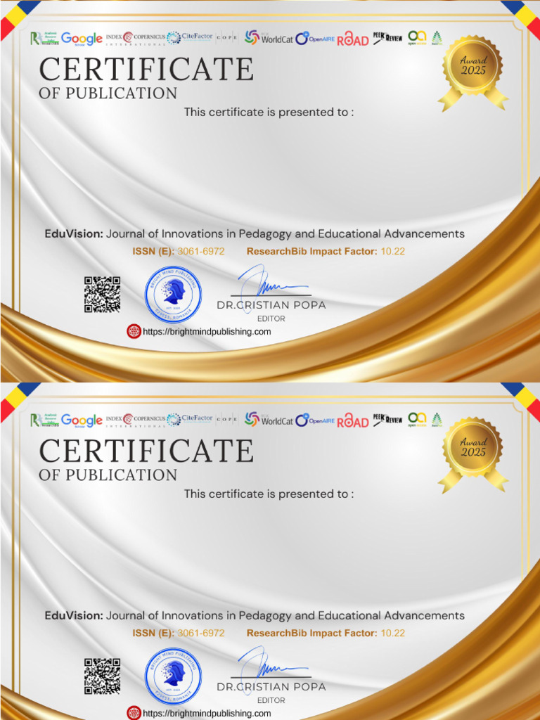 Edu Vision Certificate 2025 20 | PDF