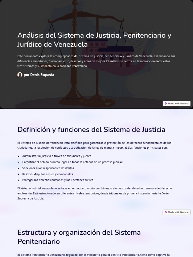 Analisis Del Sistema de Justicia Penitenciario y Juridico de Venezuela ...