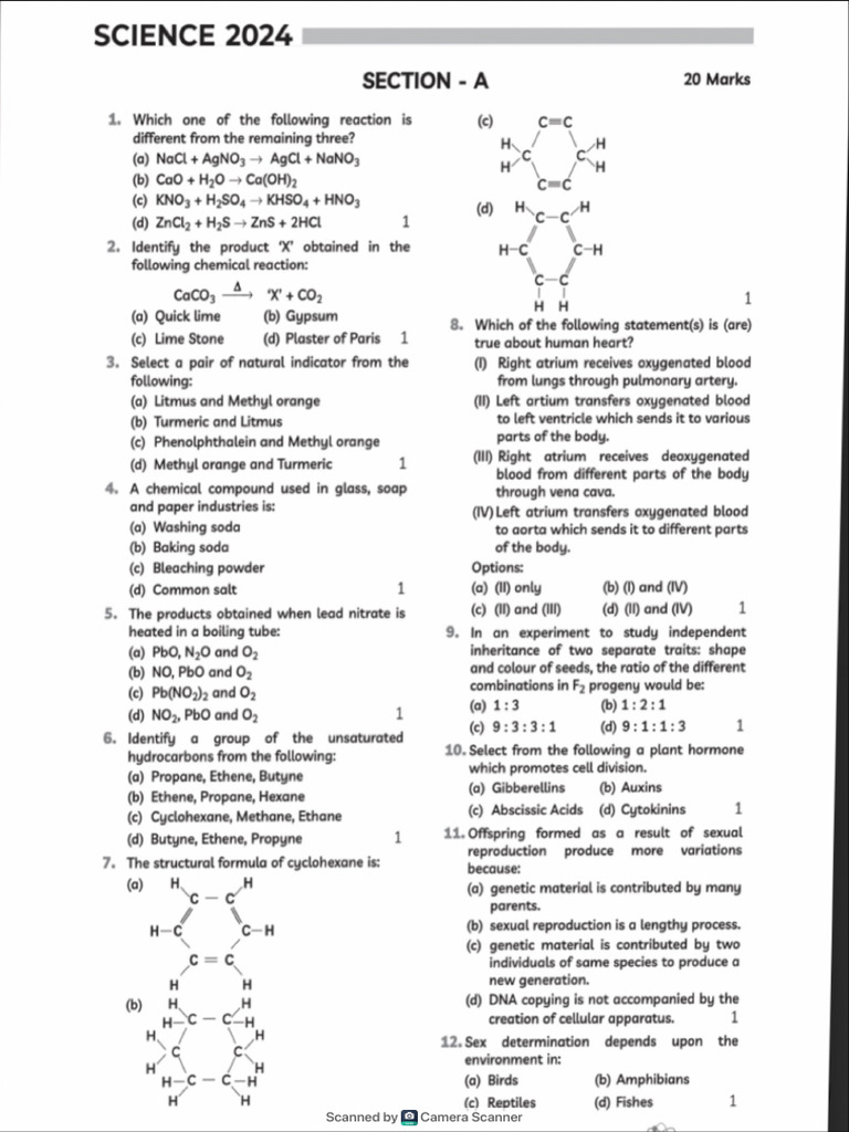 Science Questions 2024 | PDF