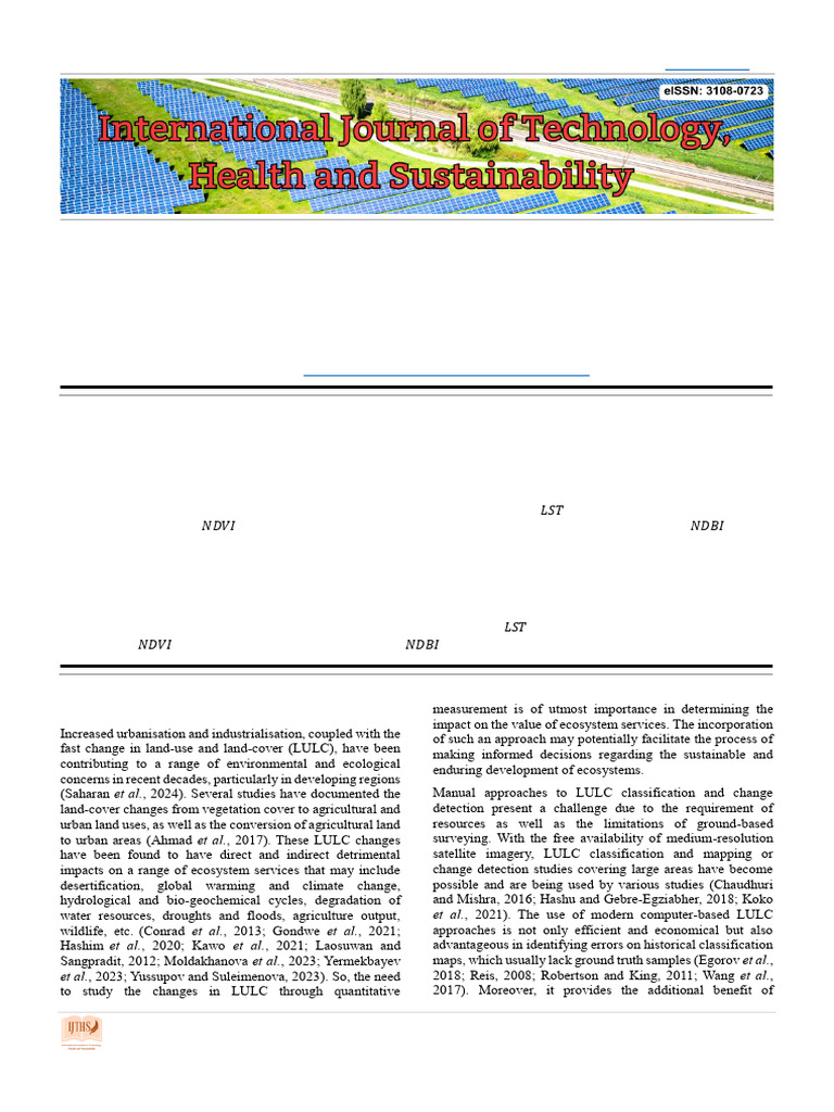 Land-Use Land-Cover Classification and Its Change Detection Using Multi ...