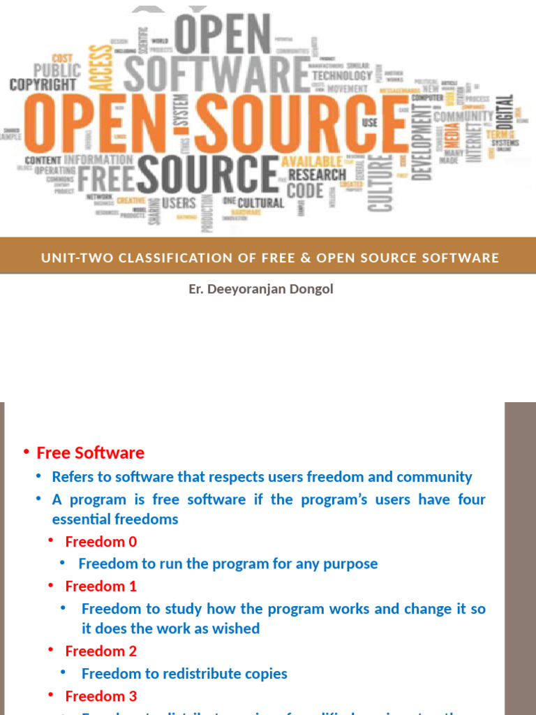 Unit Two Classification of Free and Open Source Software | PDF | Free ...