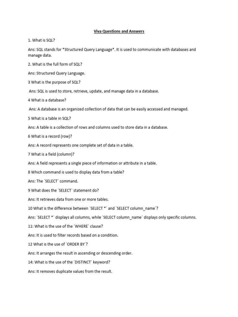 Viva Questions and Answers (CLASS X) | PDF