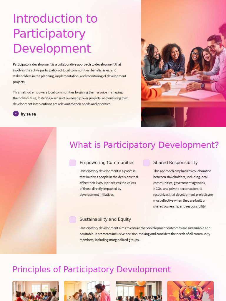 Introduction To Participatory Development | PDF | Empowerment | Governance